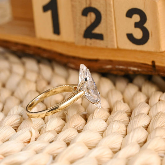 3.5 CT Marquise Cut Solitaire Styled Lab Grown Diamond Engagement Ring