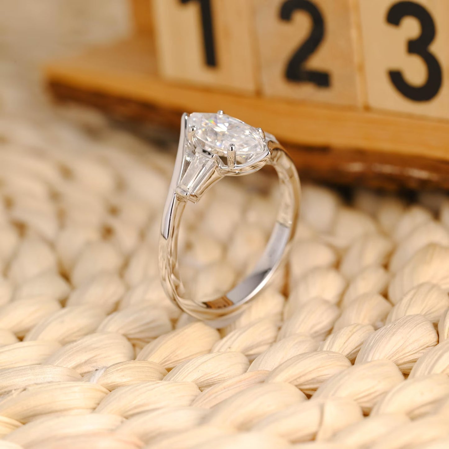 1 CT Marquise Cut 3-Stones Styled Lab Grown Diamond Engagement Ring