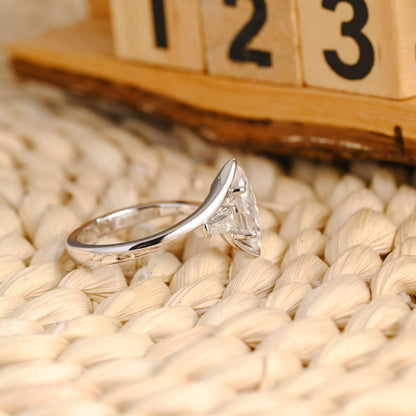 1 CT Marquise Cut 3-Stones Styled Lab Grown Diamond Engagement Ring