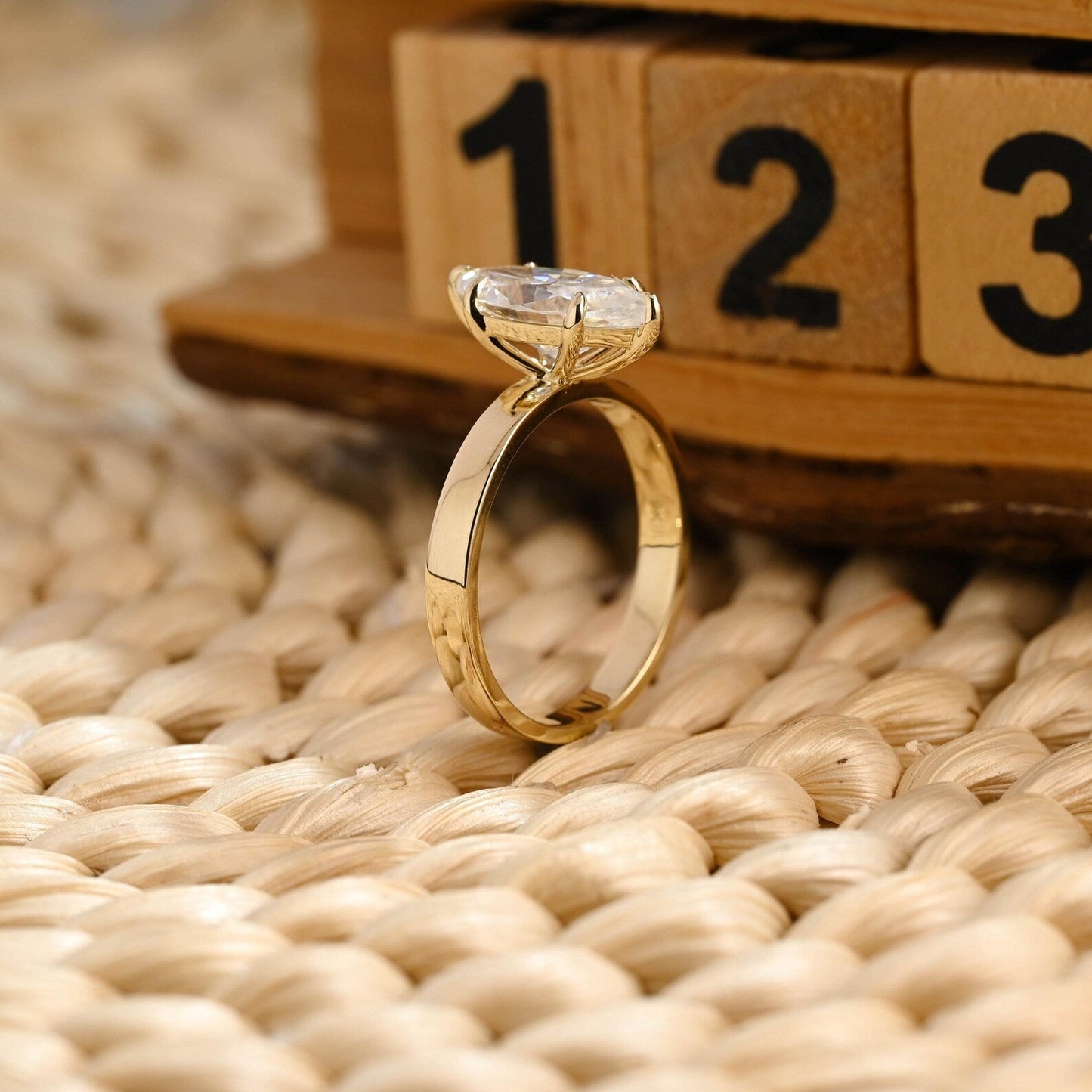 3 CT Marquise Cut Solitaire Styled Lab Grown Diamond Engagement Ring