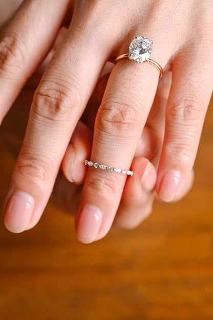 3 CT Oval Cut Hidden Halo Styled Lab Grown Diamond Bridal Ring Set