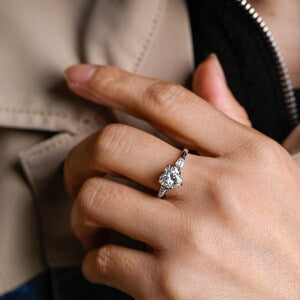 Marquise Cut Cluster Styled Lab Grown Diamond Engagement Ring