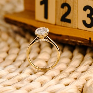 Marquise Cut Cluster Styled Lab Grown Diamond Engagement Ring