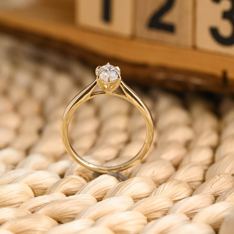 Marquise Cut Cluster Styled Lab Grown Diamond Engagement Ring