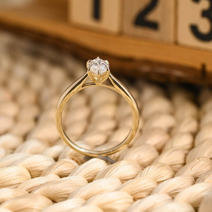 Marquise Cut Cluster Styled Lab Grown Diamond Engagement Ring