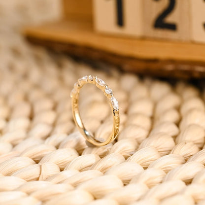 Marquise Cut Cluster Styled Lab Grown Wedding Band