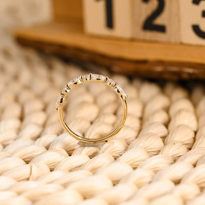 Marquise Cut Cluster Styled Lab Grown Wedding Band