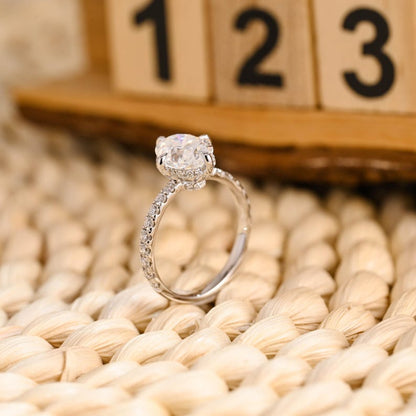 Marquise Cut Cluster Styled Lab Grown Diamond Engagement Ring