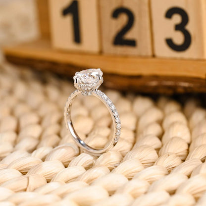 Marquise Cut Cluster Styled Lab Grown Diamond Engagement Ring