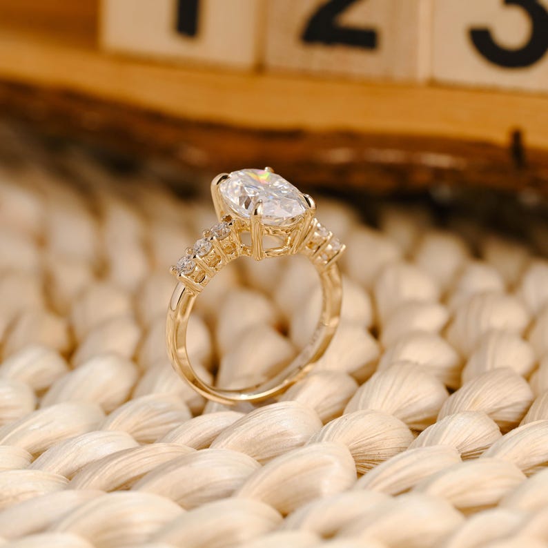 Marquise Cut Cluster Styled Lab Grown Diamond Engagement Ring