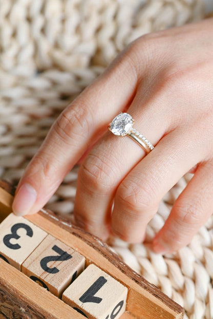 Marquise Cut Cluster Styled Lab Grown Diamond Bridal Ring Set