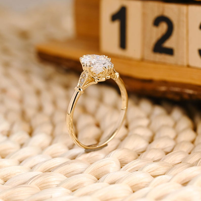 Marquise Cut Cluster Styled Lab Grown Diamond Engagement Ring