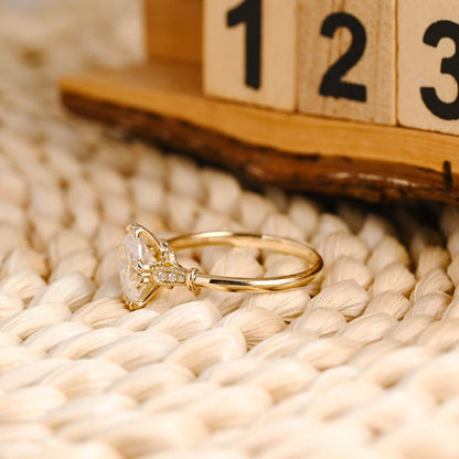 Marquise Cut Cluster Styled Lab Grown Diamond Engagement Ring