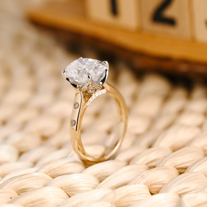 Marquise Cut Cluster Styled Lab Grown Diamond Engagement Ring