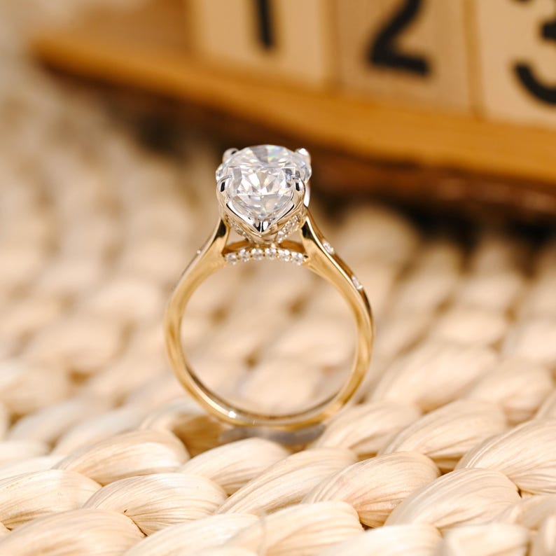 Marquise Cut Cluster Styled Lab Grown Diamond Engagement Ring