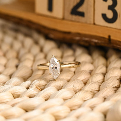 Marquise Cut Cluster Styled Lab Grown Diamond Engagement Ring
