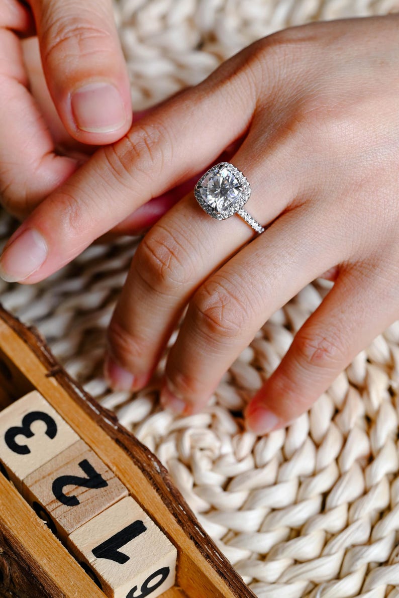 Marquise Cut Cluster Styled Lab Grown Diamond Engagement Ring