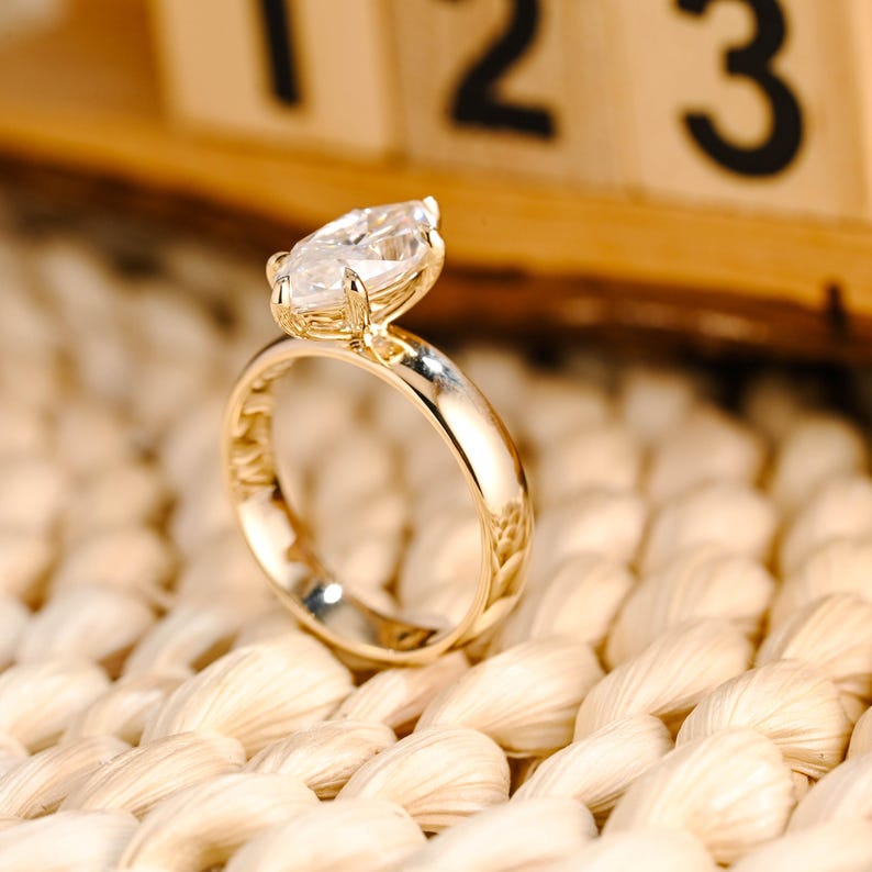 Marquise Cut Cluster Styled Lab Grown Diamond Engagement Ring