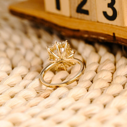 Marquise Cut Cluster Styled Lab Grown Diamond Engagement Ring