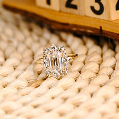 Marquise Cut Cluster Styled Lab Grown Diamond Engagement Ring
