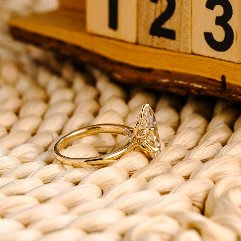 Marquise Cut Cluster Styled Lab Grown Diamond Engagement Ring