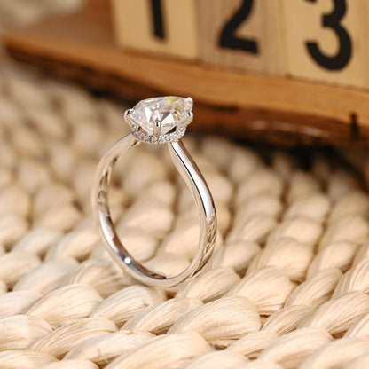 Marquise Cut Cluster Styled Lab Grown Diamond Engagement Ring