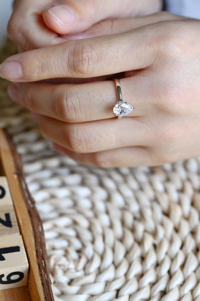 Marquise Cut Cluster Styled Lab Grown Diamond Engagement Ring