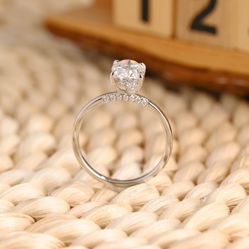 Marquise Cut Cluster Styled Lab Grown Diamond Engagement Ring