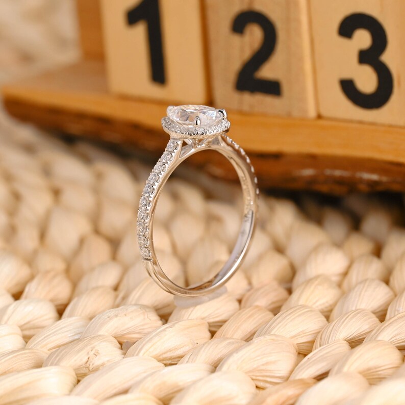 Marquise Cut Cluster Styled Lab Grown Diamond Engagement Ring