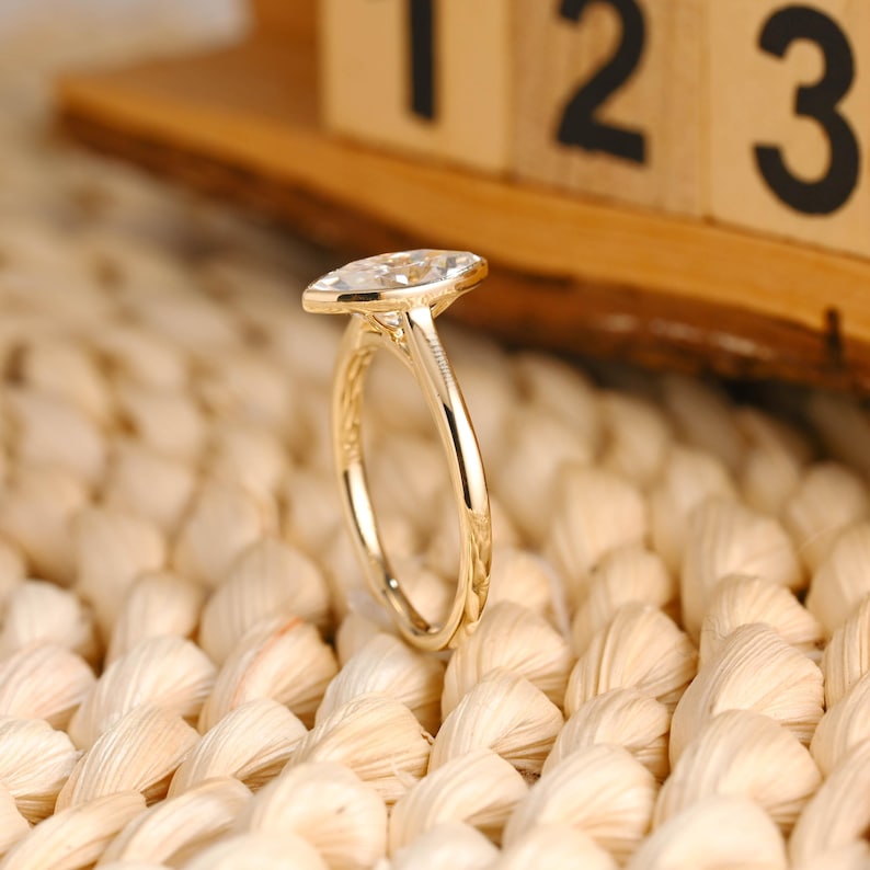 Marquise Cut Cluster Styled Lab Grown Diamond Engagement Ring