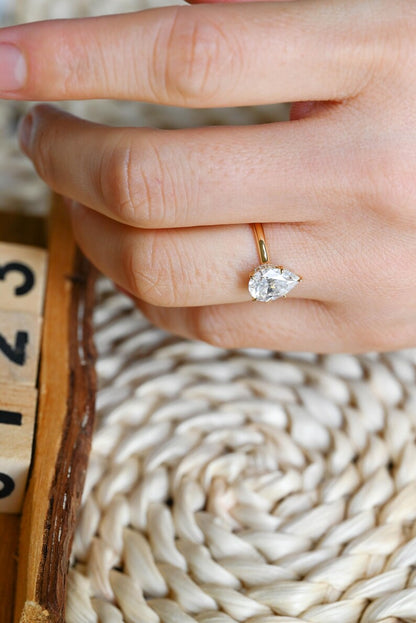 Marquise Cut Cluster Styled Lab Grown Diamond Engagement Ring