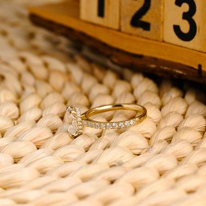 Marquise Cut Cluster Styled Lab Grown Diamond Engagement Ring