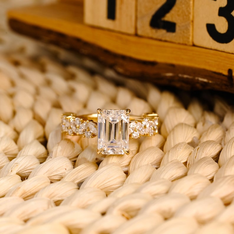Marquise Cut Cluster Styled Lab Grown Diamond Engagement Ring