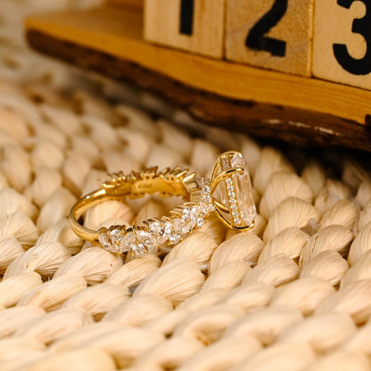 Marquise Cut Cluster Styled Lab Grown Diamond Engagement Ring