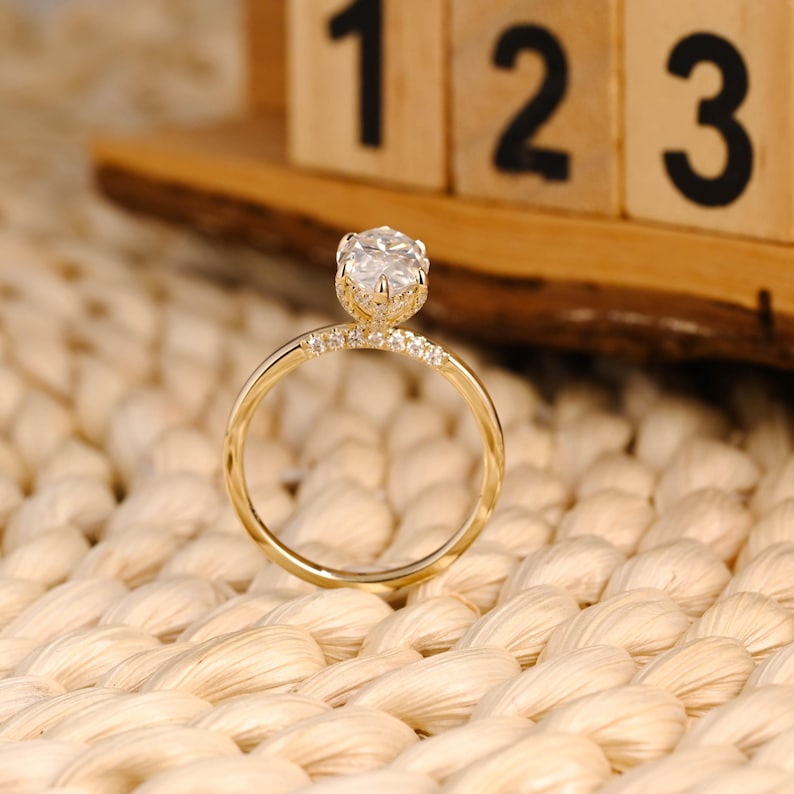 Marquise Cut Cluster Styled Lab Grown Diamond Engagement Ring