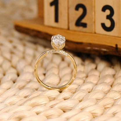 Marquise Cut Cluster Styled Lab Grown Diamond Engagement Ring