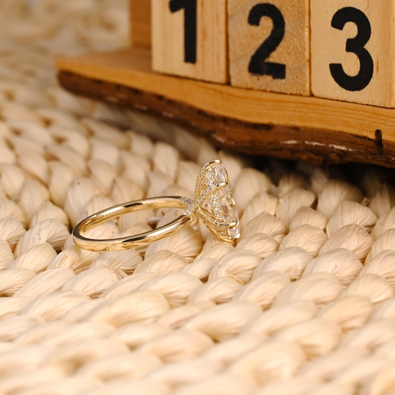 Marquise Cut Cluster Styled Lab Grown Diamond Engagement Ring