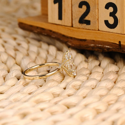 Marquise Cut Cluster Styled Lab Grown Diamond Engagement Ring