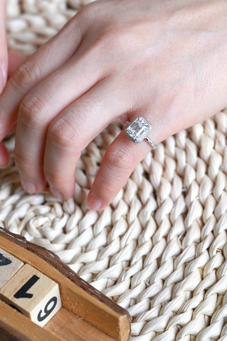 Marquise Cut Cluster Styled Lab Grown Diamond Engagement Ring