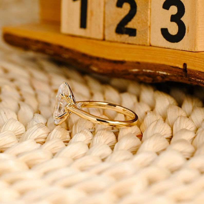 Marquise Cut Cluster Styled Lab Grown Diamond Engagement Ring