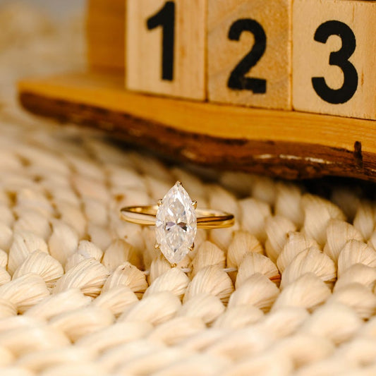 Marquise Cut Cluster Styled Lab Grown Diamond Engagement Ring