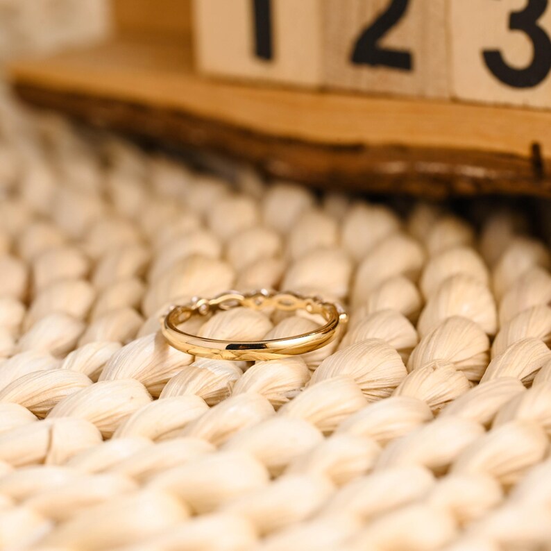 Marquise Cut Cluster Styled Lab Grown Wedding Band