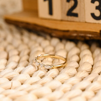 Marquise Cut Cluster Styled Lab Grown Wedding Band