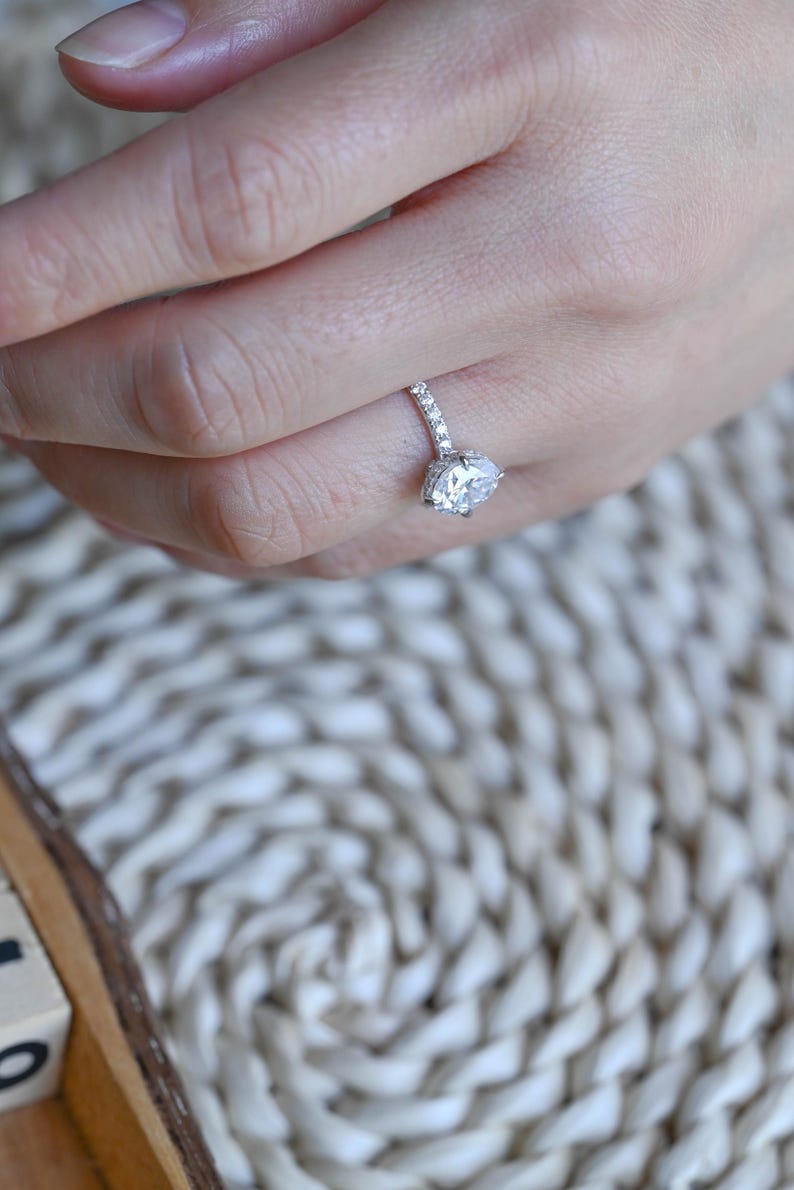 Marquise Cut Cluster Styled Lab Grown Diamond Engagement Ring
