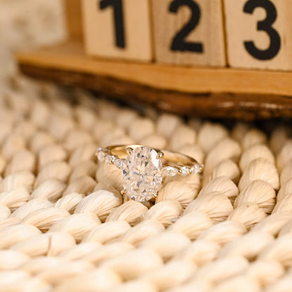 Marquise Cut Cluster Styled Lab Grown Diamond Engagement Ring