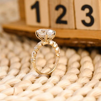 Marquise Cut Cluster Styled Lab Grown Diamond Engagement Ring