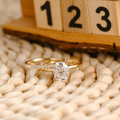 Marquise Cut Cluster Styled Lab Grown Diamond Bridal Ring Set