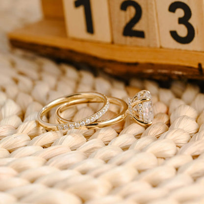 Marquise Cut Cluster Styled Lab Grown Diamond Bridal Ring Set
