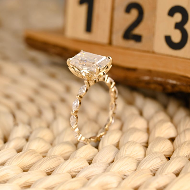 Marquise Cut Cluster Styled Lab Grown Diamond Engagement Ring