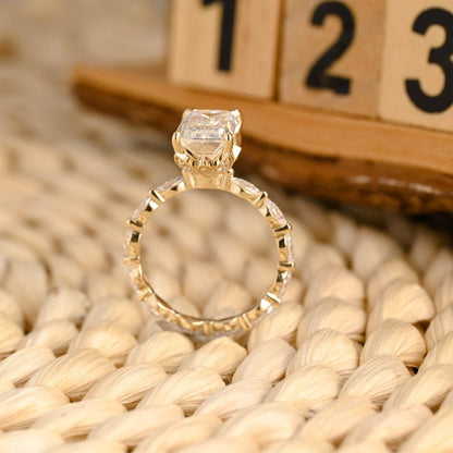 Marquise Cut Cluster Styled Lab Grown Diamond Engagement Ring